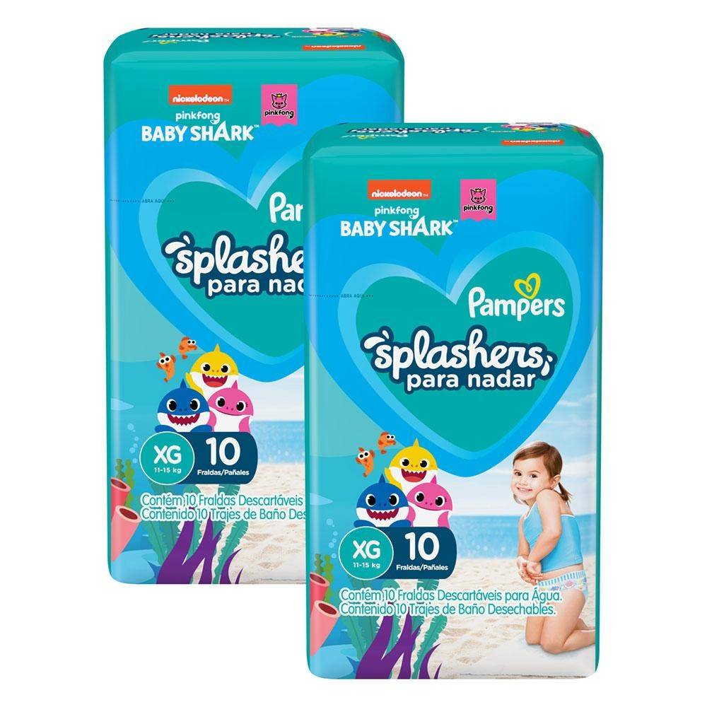 Pampers Splashers Baby Shark: Fralda de Piscina XG