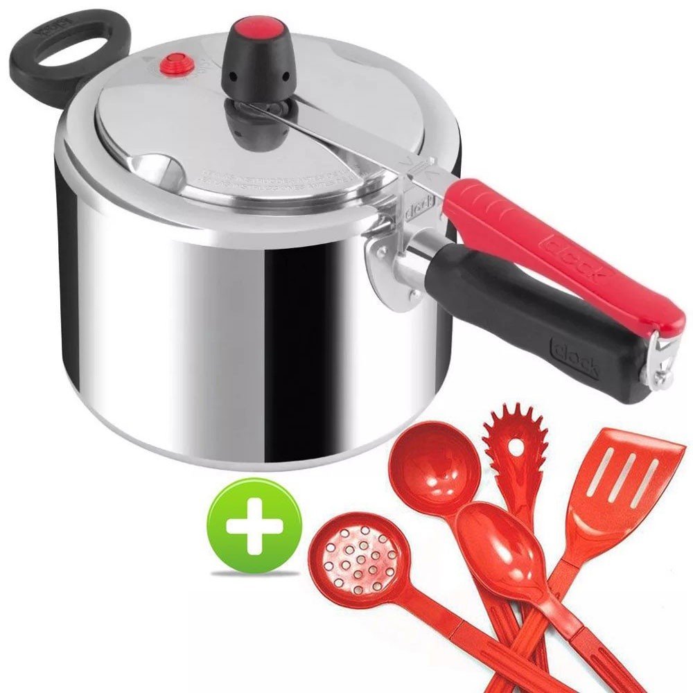 Panela de Pressão Clock 4,5L + Utensílios: Segurança e Praticidade