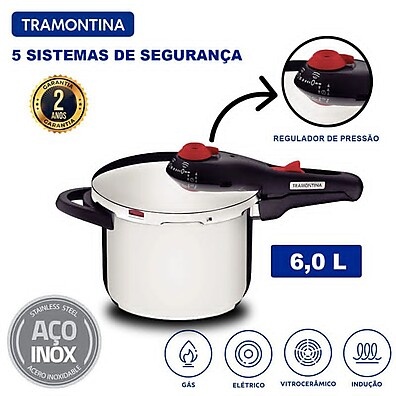 Panela de Pressão Inox Tramontina Solar: Segurança e Rapidez!