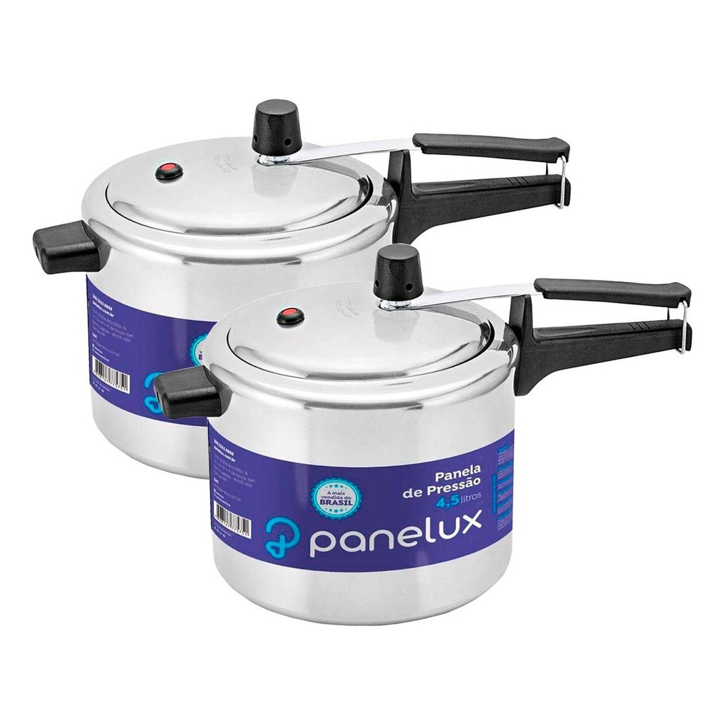Panelux: Kit 2 Panelas de Pressão 4,5L Polida