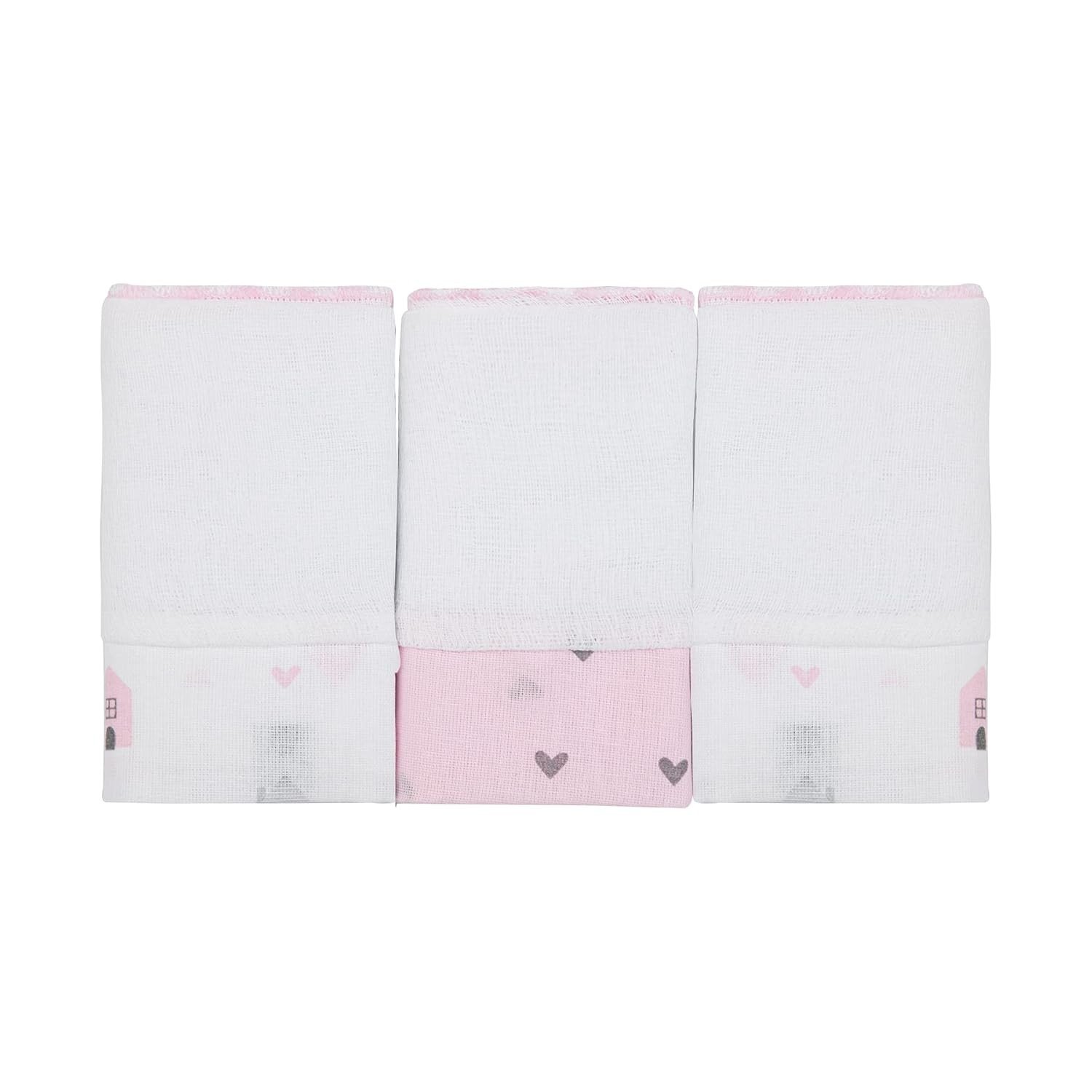 Paninho de Boca Papi Compose 34x32cm - 3 Unidades em Algodão Macio para Bebês