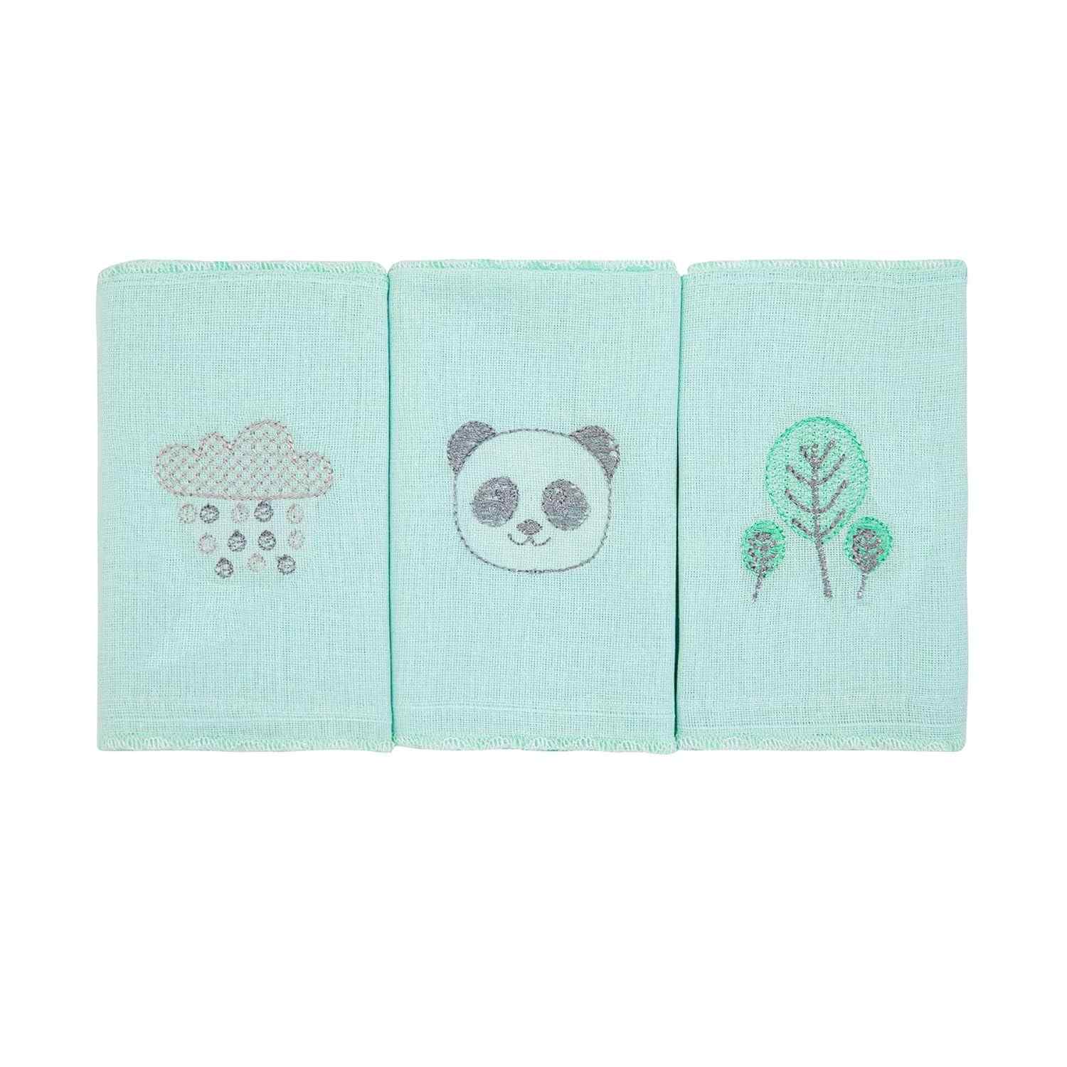 Paninho de Boca PAPI Compose Bordado para Bebê 38cm x 38cm - 3 Unidades Macias e Delicadas