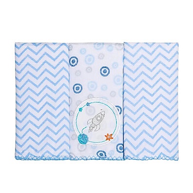 Pano de Boca Estampado Papi Planetas: Kit com 3!