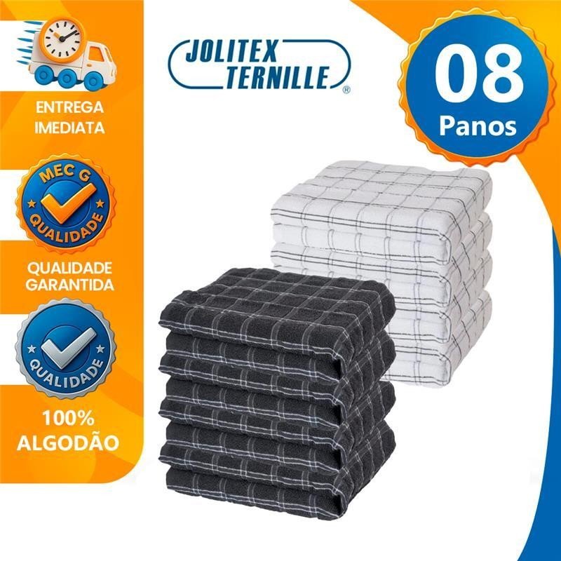 Pano de Prato Premium: 8 Unidades Algodão Jolitex