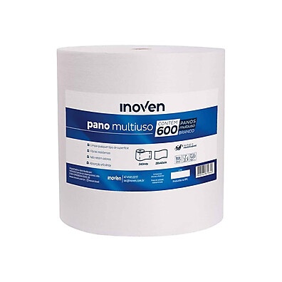 Pano Multiuso Branco 28cmx240m Inoven – Limpeza Profissional