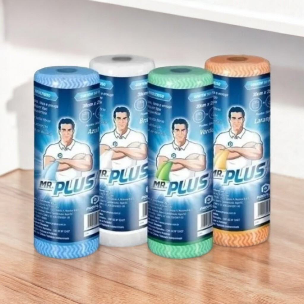 Pano Multiuso Perfex Mr. Plus: 50 Unidades em Rolo (30x50cm)