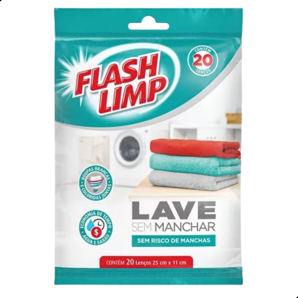 Kit 200 Panos Flashlimp - Lavagens Seguras sem Manchas em Roupas e Toalhas