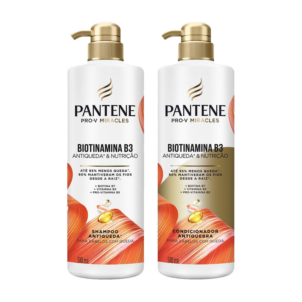 Pantene Antiqueda: Shampoo + Condicionador B3 Biotinamina 510ml