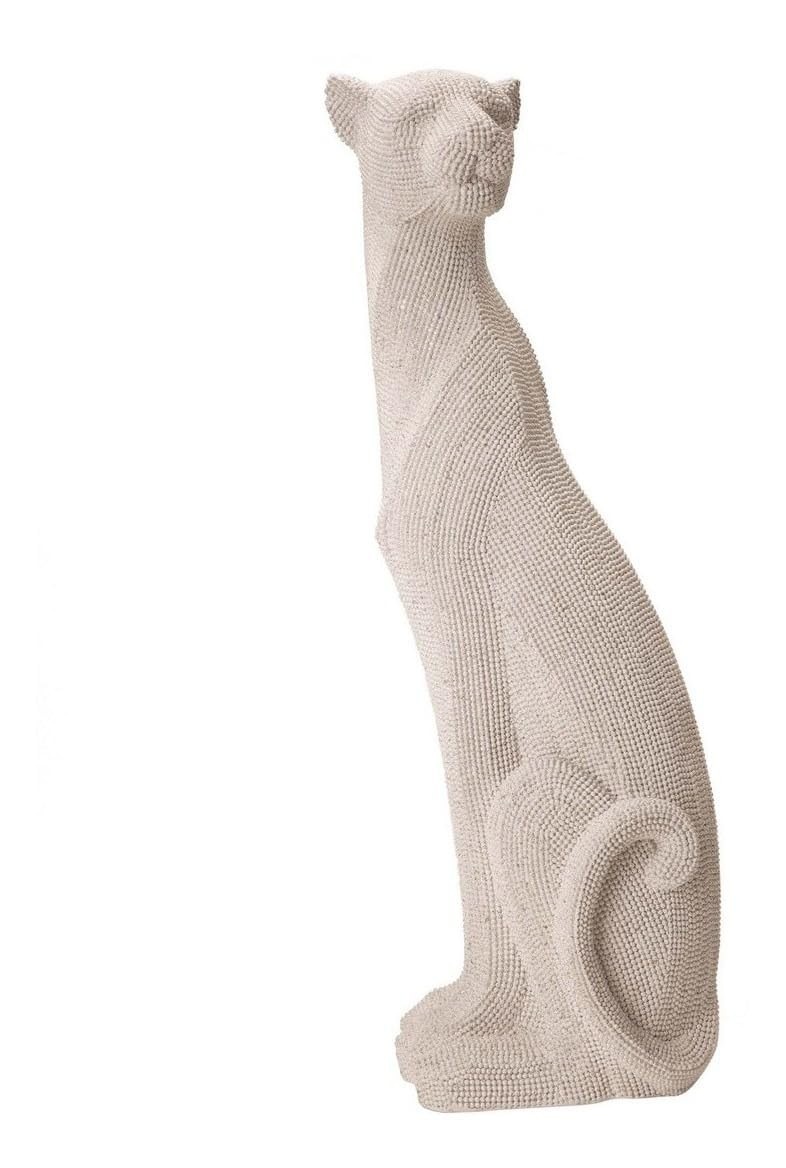 Escultura de Pantera em Polirresina - Decoração Elegante e Sofisticada