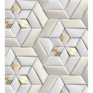 Papel de Parede 3D Dourado e Cinza: Transforme Seu Espaço!