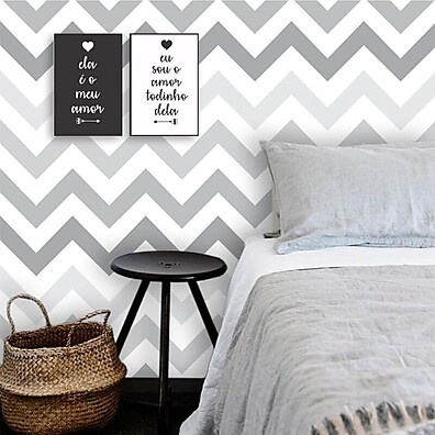 Papel de Parede Chevron Cinza: Transforme Sua Parede com Estilo