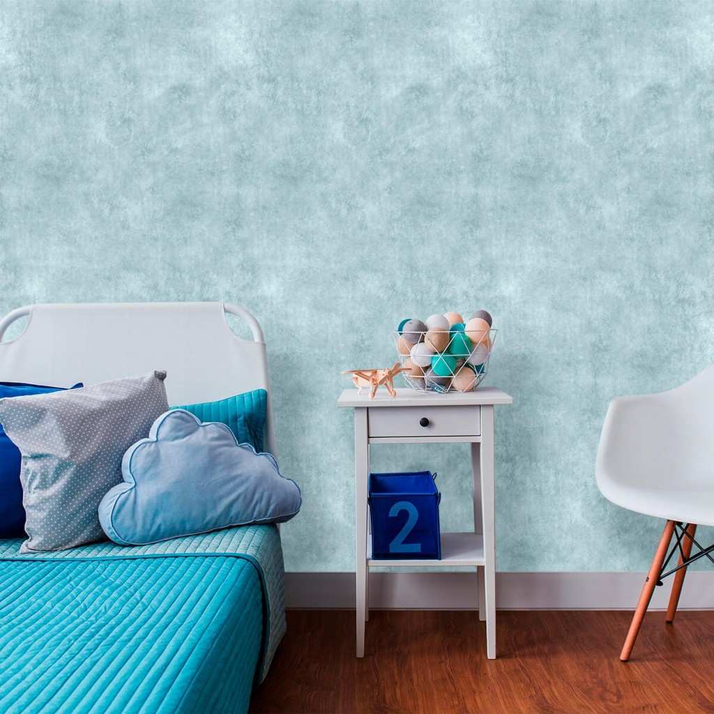 Papel de Parede Cimento Queimado Azul: Decore com Estilo
