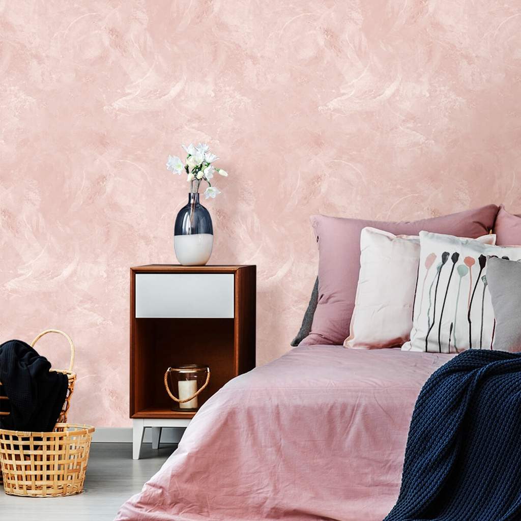 Papel de Parede Cimento Queimado Rosé: Decore Fácil!