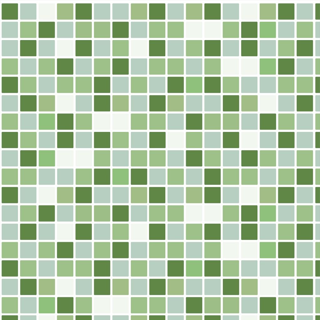 Papel de Parede Cozinha Lavável Pastilhas Verde 3D
