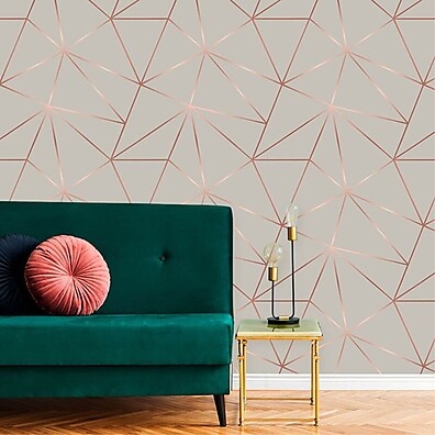 Papel de Parede Fendi Rose Gold: Elegância Moderna