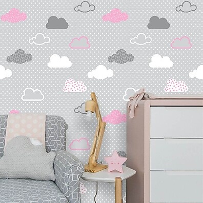 Papel de Parede Nuvens Rosa e Cinza: Decore!
