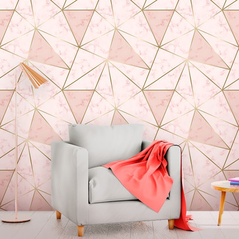 Papel de Parede Pink Gold: Decore Seu Quarto!