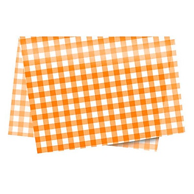 Papel de Seda Xadrez Laranja: Elegância em Cada Embrulho!