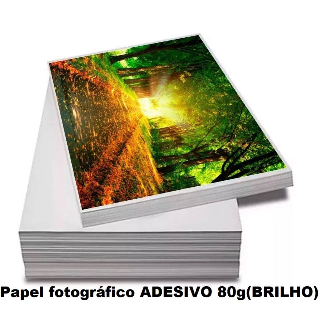 Papel Fotográfico 80g Adesivo Glossy A4 - 20 Folhas: Impressões de Alta Qualidade e Resistentes