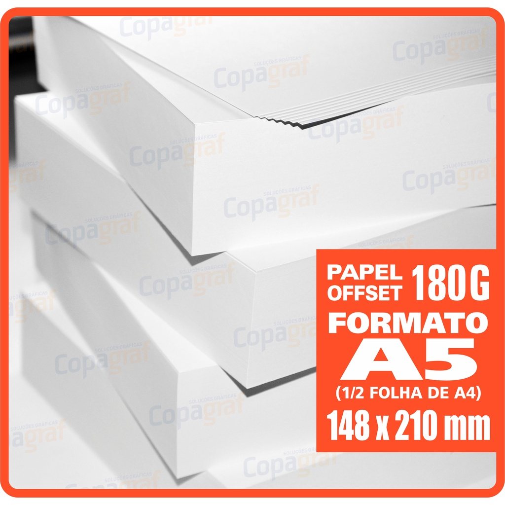 Papel Offset 180g A5 Branco 500 Folhas: Ideal para Projetos Criativos