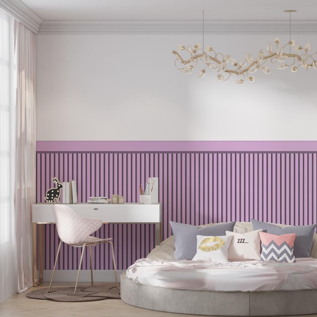 Papel Ripado Lilás Lavanda: Transforme Sua Meia Parede!