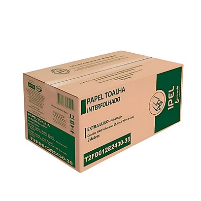 Papel Toalha Ipel Interfolha: 2000 Folhas Duplas