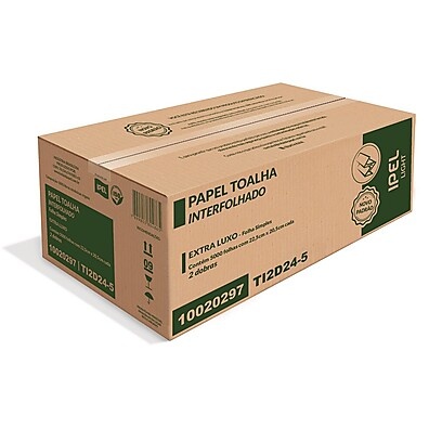 Papel Toalha Ipel Interfolha: 5.000 Folhas Light