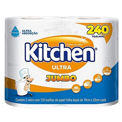 Papel Toalha Kitchen Ultra Jumbo: 240 Folhas de Poder!