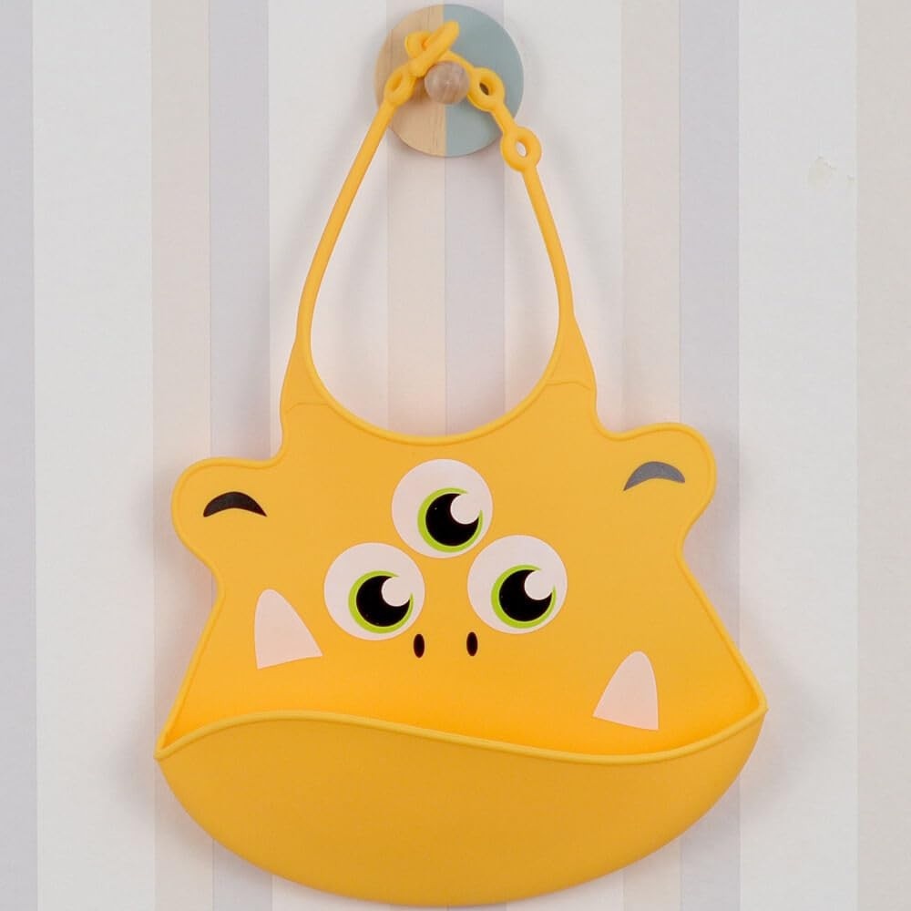 Babador de Silicone Papi Monstrinhos - Proteção Divertida e Prática para Bebês