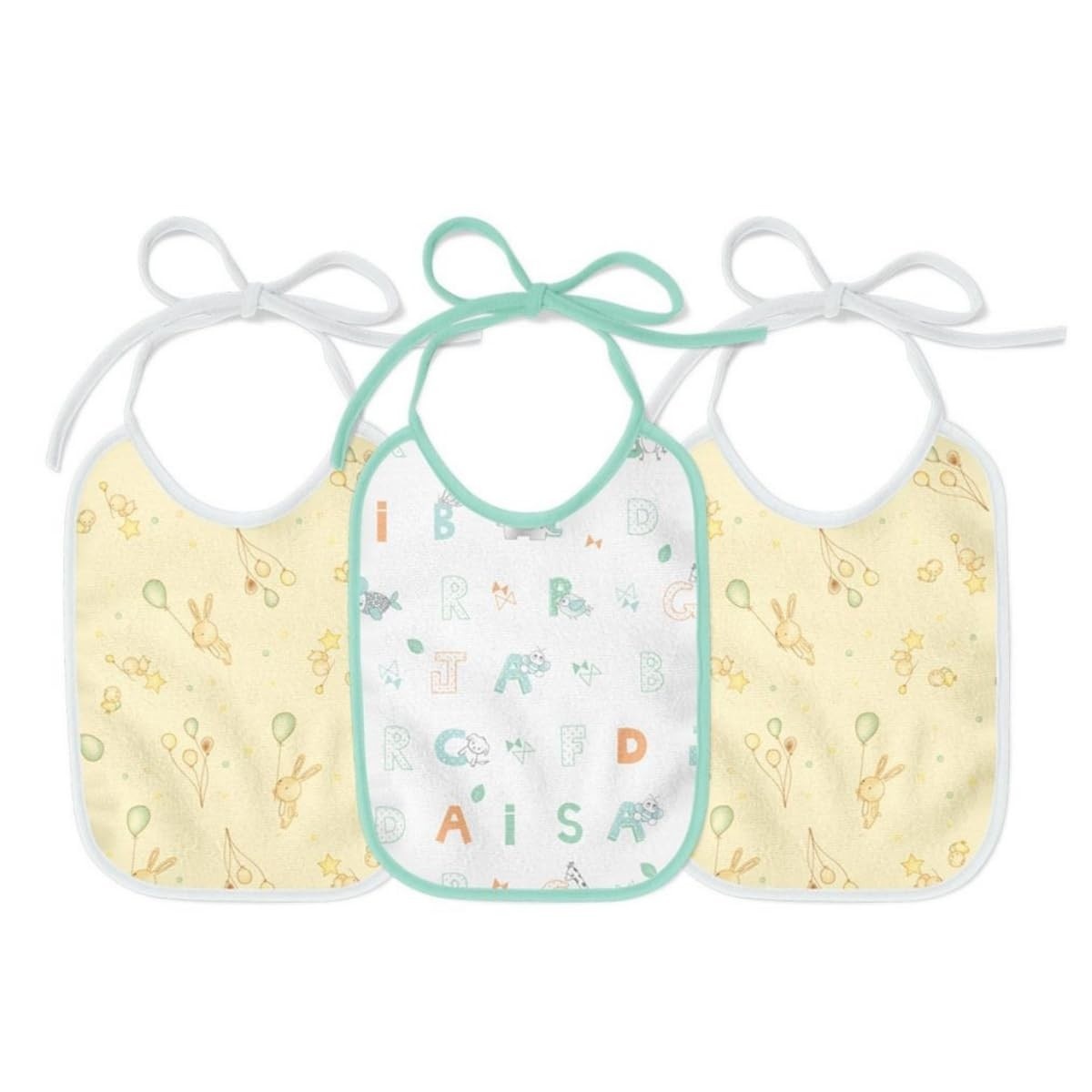 Babador Felpudo Plastificado para Bebê Papi 25cm X 19cm Contém 03 Un Neutro