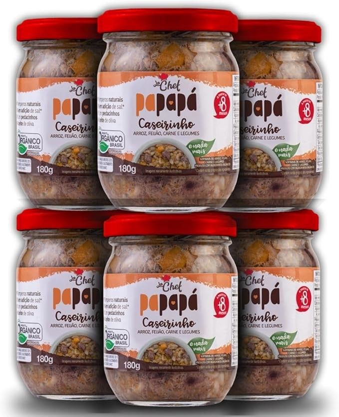 Kit 6 Papinhas sabor Caseirinho Com Legumes La Chef 180g - Papapá