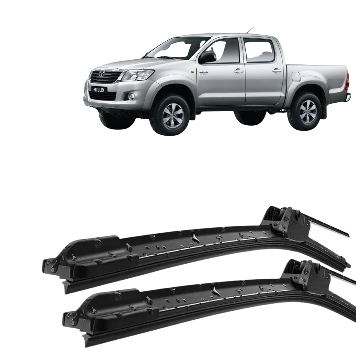 Par Palhetas Limpador Parabrisa Silicone Toyota Hilux 2005-2016 Tipo Gancho