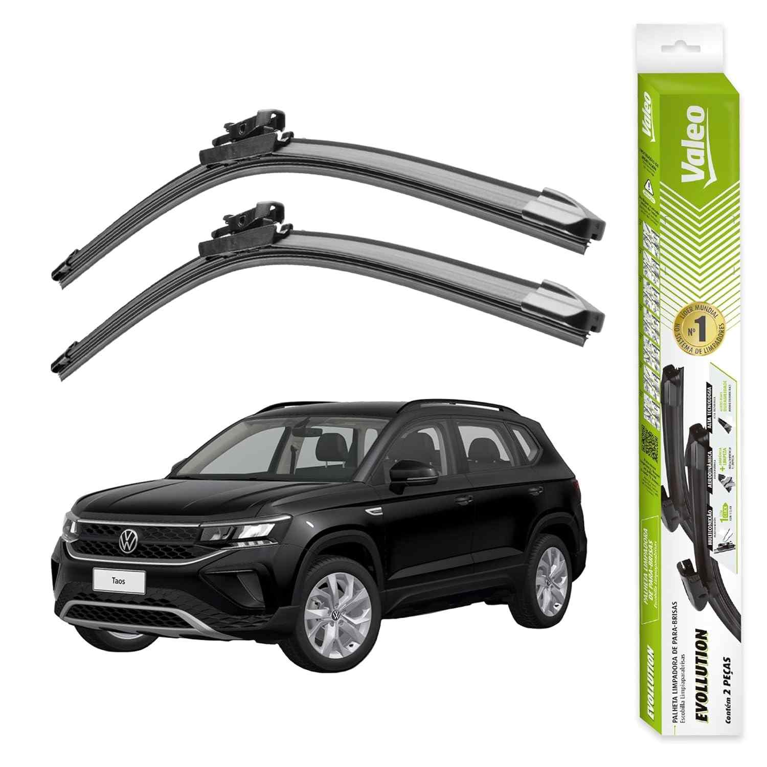 Par de Palhetas Limpador Parabrisa Valeo Evollution Original para VW Taos (2021-2025)