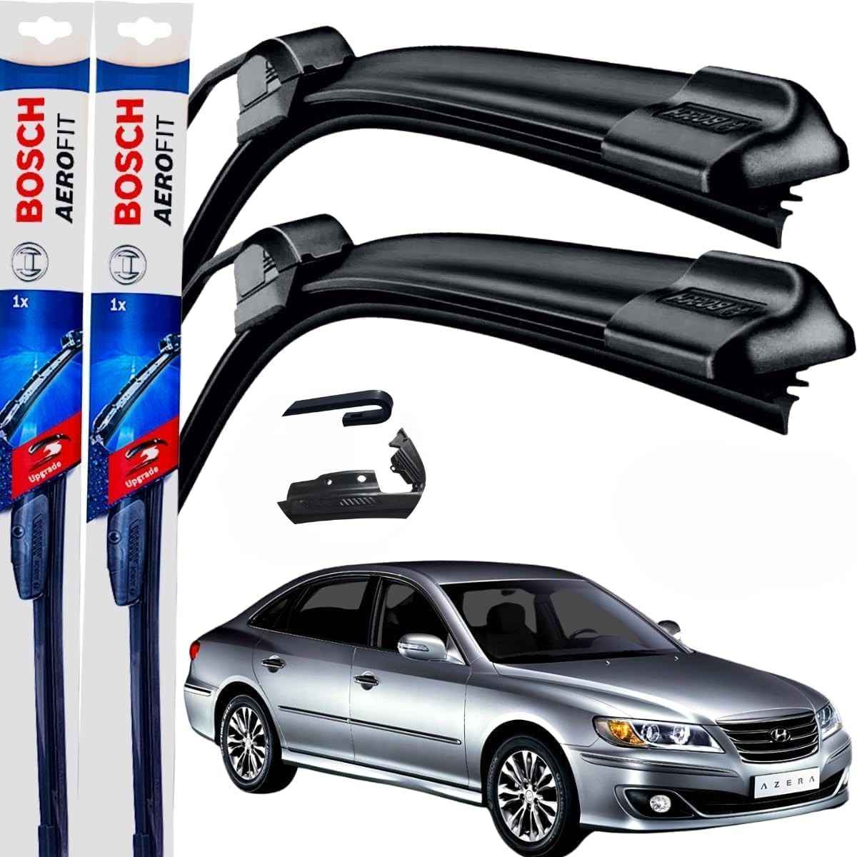 Par Palhetas Limpador Parabrisa Dianteiro Silicone Bosch para Hyundai Azera 2008-2011