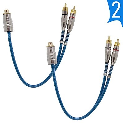 Par de Cabos Y 5mm Azul – Som Automotivo com Alta Qualidade