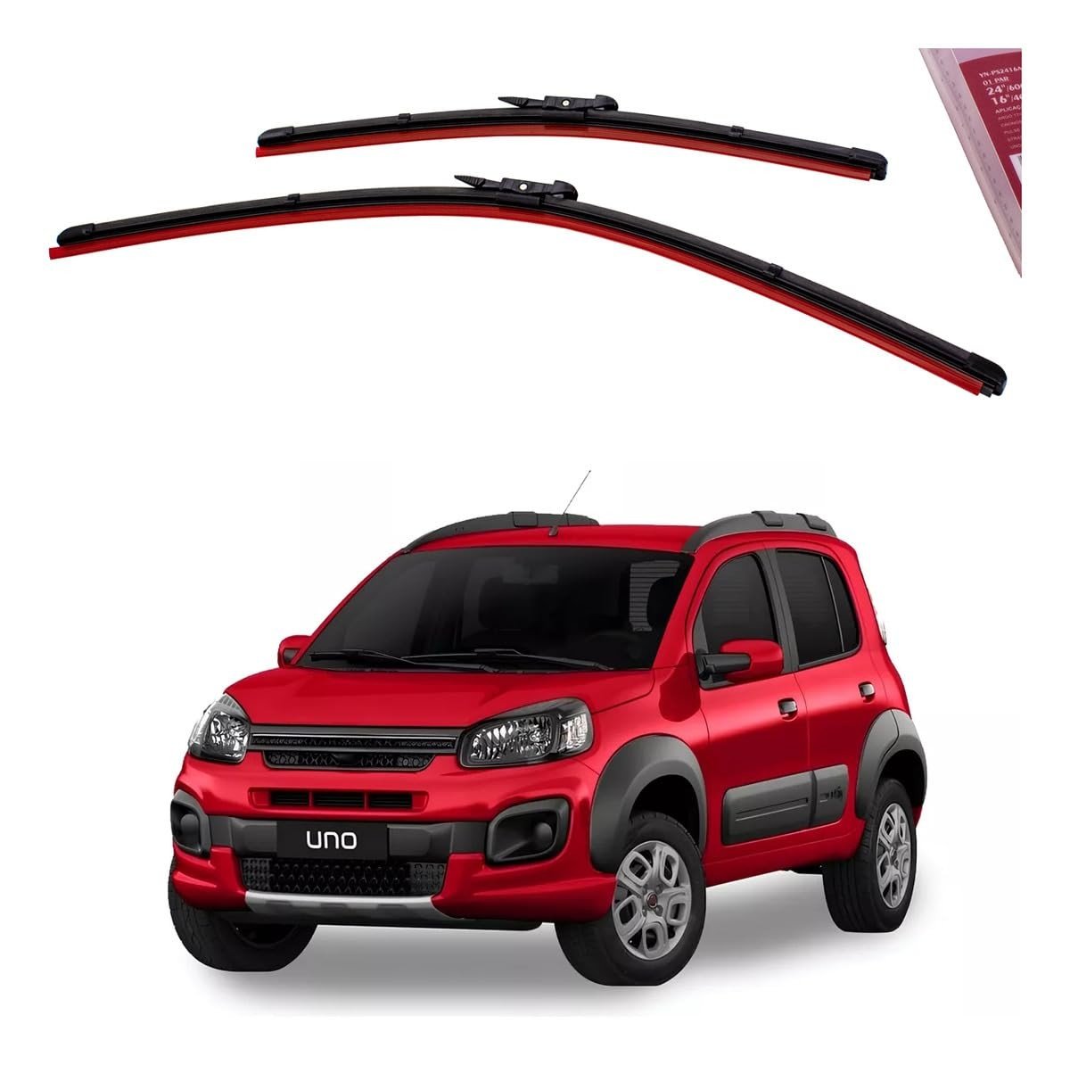 Par de Palhetas Limpador Parabrisa Fiat Uno Novo, Argo e Cronos (2015-2020) - Visão Clara e Segura