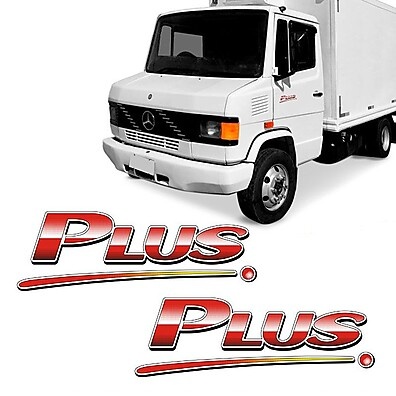 Par Emblemas Plus Mercedes Benz 710 – Adesivo Lateral para Caminhão