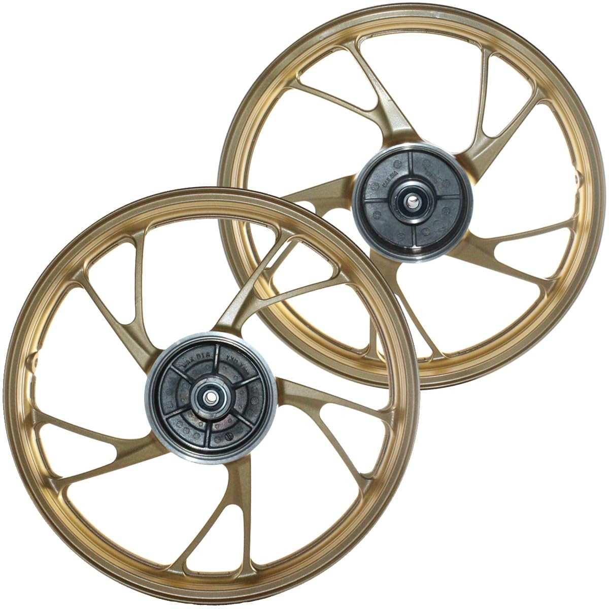 Par de Rodas Liga Leve Freio a Tambor CG 150 Fan Titan ES KS (2004-2013) / CG 160 Start - Completa com Rolamentos e Buchas