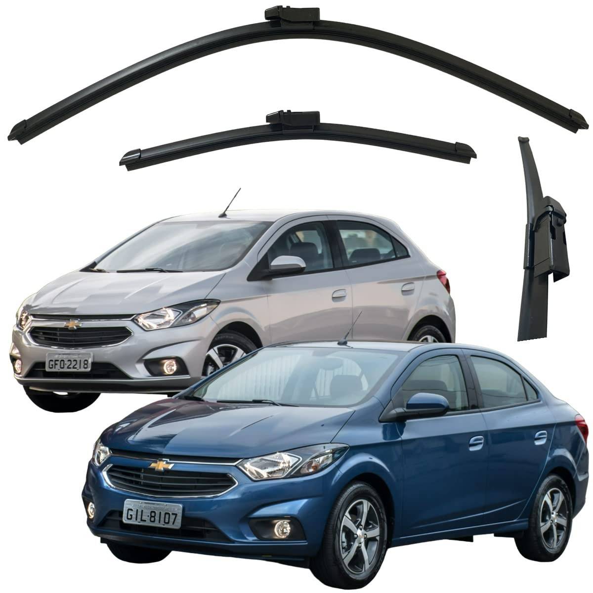 Palhetas Limpador Para-brisa Onix Novo Prisma 2012-2018 (Par Dianteiro)