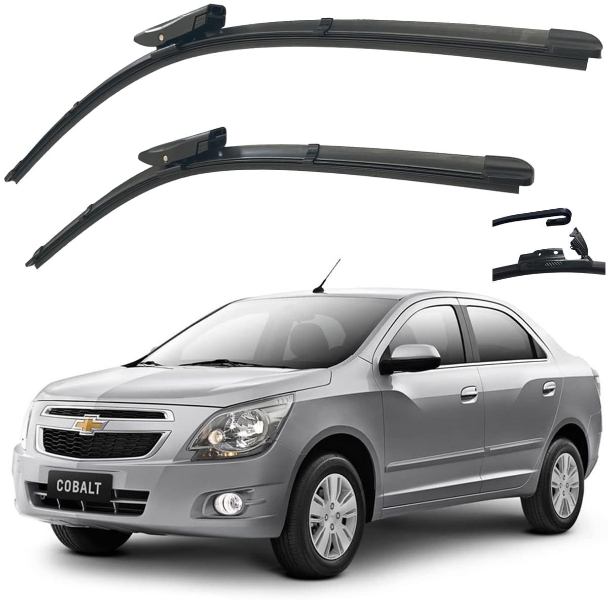 Par de Palhetas Limpador Parabrisa Silicone Chevrolet Cobalt 2011-2020 - Visibilidade Superior