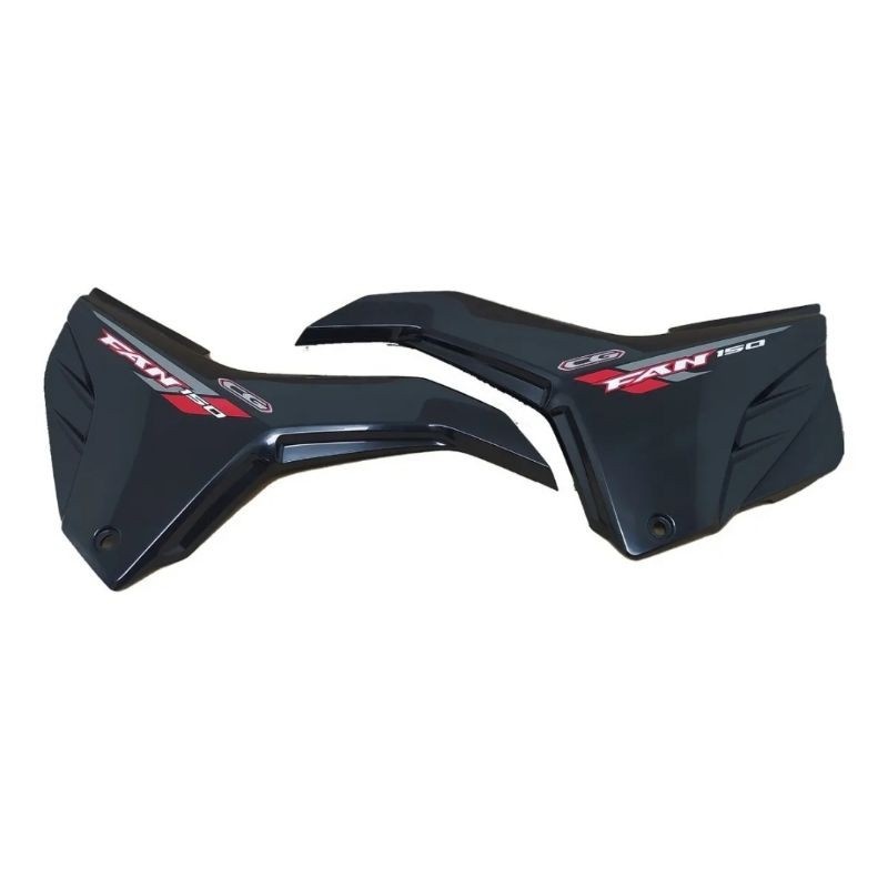 Par Tampa Lateral Fan 150 2014/2015 Preta Com Adesivos