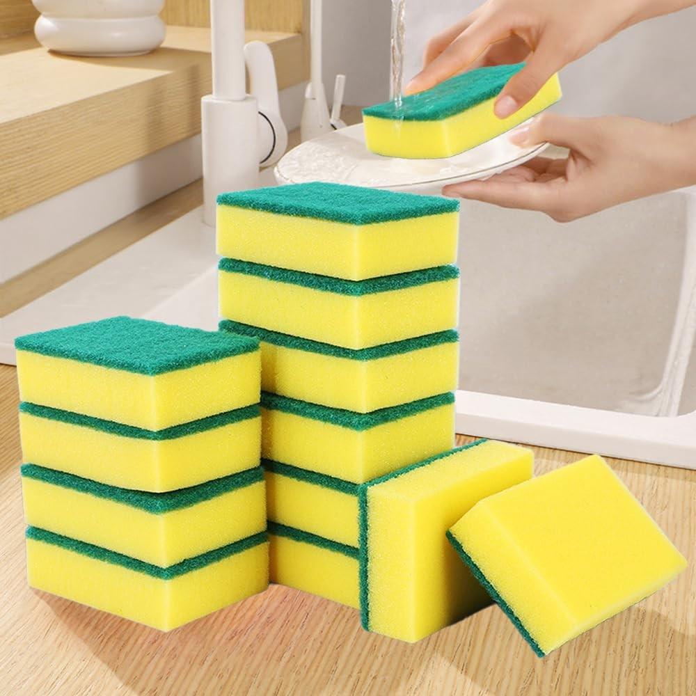 Pacote com 12 Esponjas Antiarranhões para Cozinha - Duráveis e Versáteis para Louças, Panelas e Superfícies Sensíveis