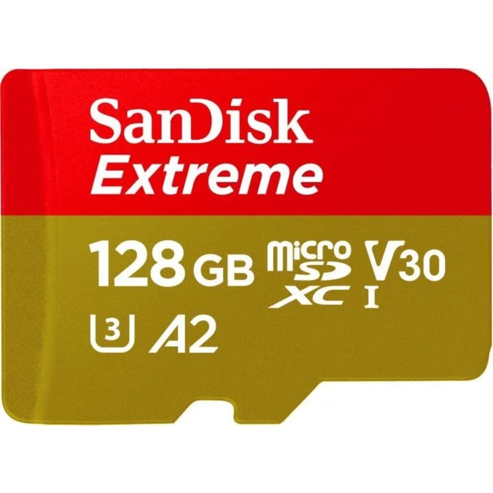SanDisk Extreme 128GB microSD: Vídeo 4K, Velocidade 190MB/s para Smartphones, Drones e Câmeras de Ação
