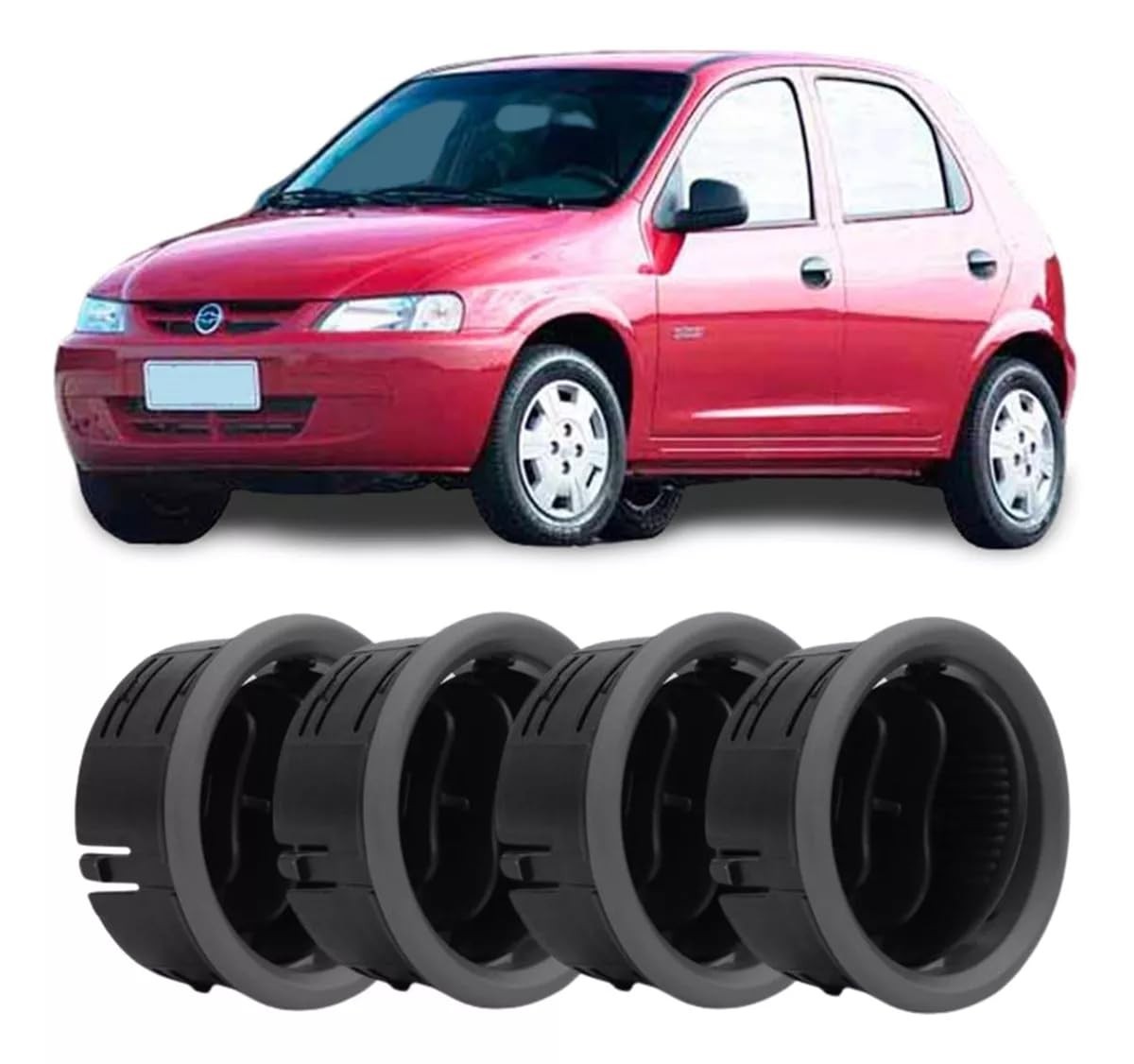 Kit 4 Difusores de Ar Grafite para Chevrolet Celta (2000-2006) - Renove o Interior!