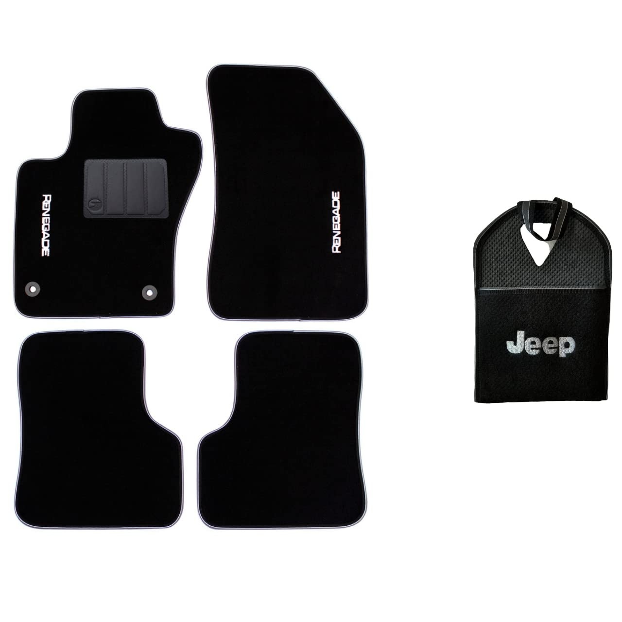 Tapete Carpete 5mm para Jeep Renegade 2018-2023 + Lixeira Premium