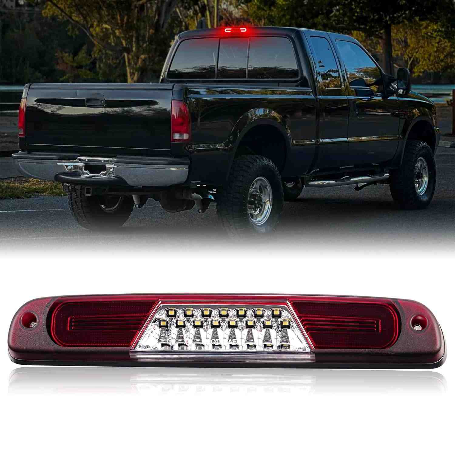 3ª Luz de Freio LED Estroboscópica para Ford F250/F350/F450/F550 Super Duty e Ranger - Alta Visibilidade e Segurança