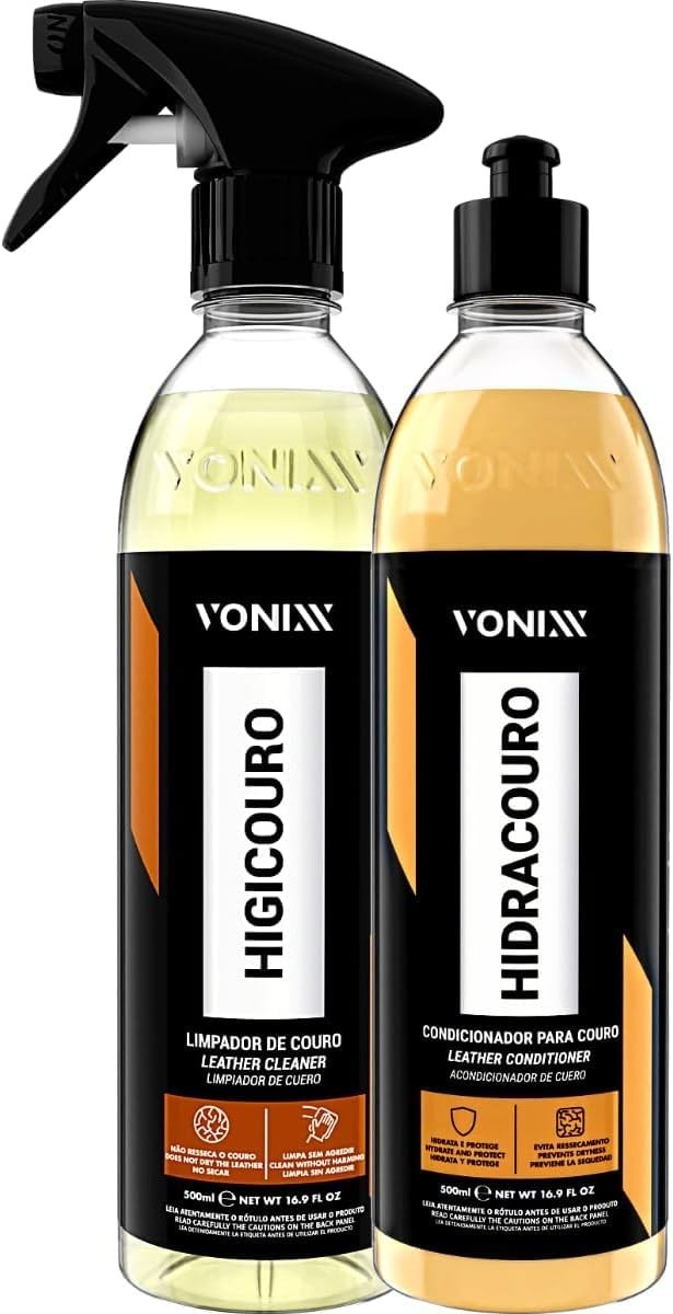 Kit Essencial Vonixx: Limpeza Profunda e Hidratação para Couro (500ml)