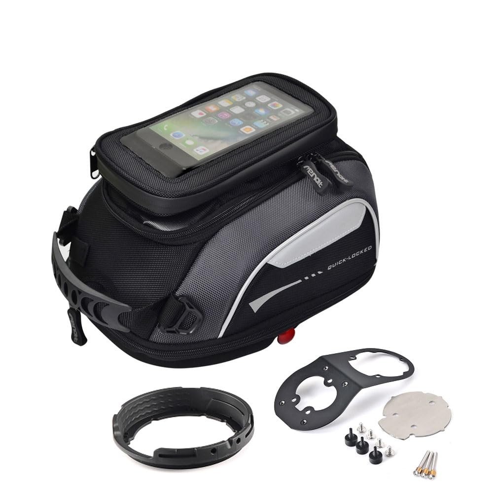 MENAT Bolsa de Tanque para Moto Antifurto Expansível 5-8L com Bloqueio Rápido e Bolso para Celular
