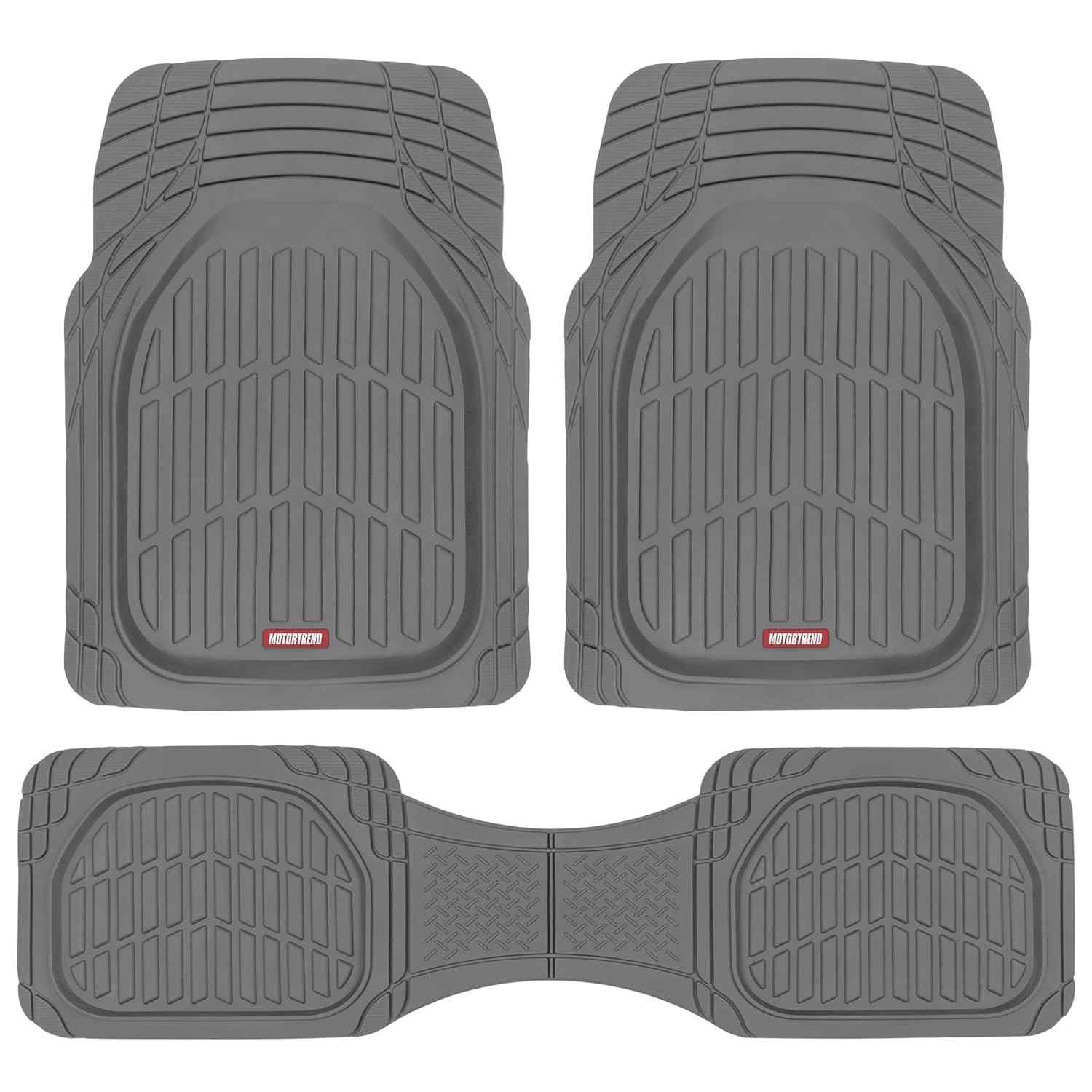 Motor Trend MT-923-GR: Tapetes Flexíveis de Borracha para Carros, SUVs e Vans - Proteção Total Contra Todas as Condições Climáticas