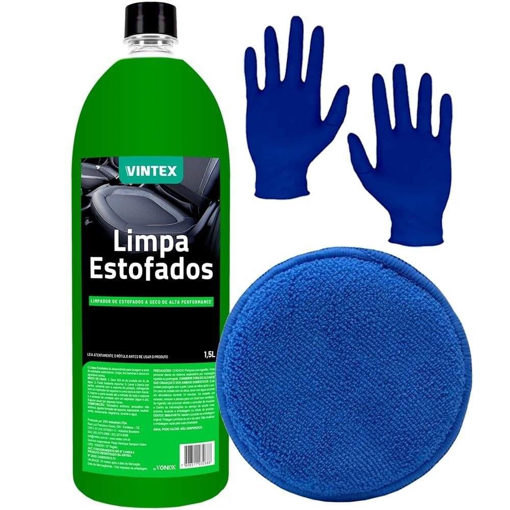 Kit Completo Limpa Estofado Vintex 1,5L + Acessórios Essenciais para Limpeza Profissional